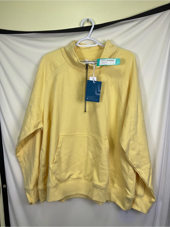 Market & Spruce Tops - Market & Spruce Davis Raglan Fleece Quarter Zip Sweatshirt-Yellow